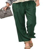 Plus veličina Žene Ljeto Ležerne prilike udobne boje u boji elastične struke labave hlače Kantale za