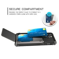 Prikrivirani futrola za novčanik u kaksina za iPhone 11, iPhone-cover, nosač kartica utor za teške uvjete