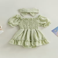 Jaweiwi novorođenčad za djecu za djecu Romper haljina Dot uzorak kratki rukav rušio suknje za kockice