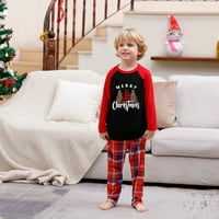 Porodica koja odgovara Božićne pidžame Postavite odmor Santa Spavaće dugih rukava sa slovom i piscem