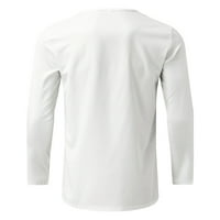Mužjak ljetni casual v izrez s dugim rukavima 3D print T Majica Bluza Top majica Men T majice White S