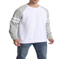 Carolilly Muška odjeća Raglan s dugim rukavima Poliester majica Patchwork okrugli ovratnik pulover vrh