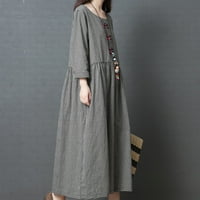 PXiakgy haljina za žene provjereno dugim kodom haljina haljina dugim japanskom ženskom ženskom ženskom