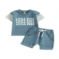 TODDLER Baby Boy Outfit 3Y mamas Dječak kratki rukav The Top Solid Color Jogger Horts Ljetna odjeća