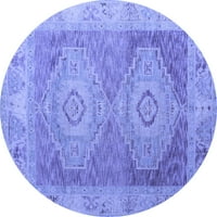 Ahgly Company u zatvorenom okrugli orijentalno plave modernim prostirkama, 7 'runda