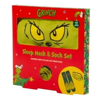 Grinch maska ​​za spavanje i čarape poklon set