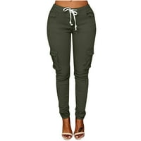 Trendy Women Plus Veličina Pokretanje Ležerne prilike Jesibav elastični struk Džepne hlače za žene Jeans