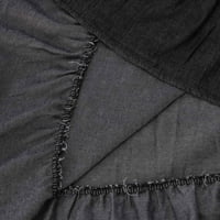 Žene casual traper haljina V izrez pola rukave ruffle suan haljina u nevolji plus veličina ljetna plašt