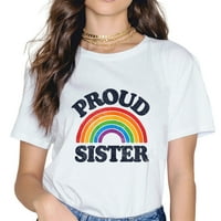 Rainbow zastava žene modni kratki rukav casual okrugla vrata sestra Pride LGBT Ally majica