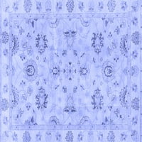 Ahgly Company Machine Persible Povjerene četvrtaste orijentalne plave tradicionalne prostirke, 5 'kvadrat