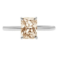 1.0ct zračenje izrezanih šampanjca simulirani dijamant 18k bijeli zlatni godišnjica za angažman prsten