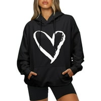 Prevelika dukserica sa hoodieom za žensku udobnu dukseru za dukseve Trendy grafički ispis pulover kapuljač