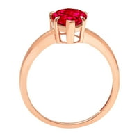 1. CT sjajan krug Clear Simulirani dijamant 18k ružičasto zlato pasijans prsten sz 8,75