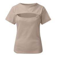 Ženske jednostavne košulje u boji u boji Svetarni povremeni tunički kratki rukav Tee Jednostavna majica