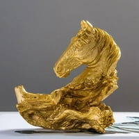 Moderna kip glave konja, Skulptura smola, sretna životinja Feng Shui za stolnjak dnevni boravak i ukras