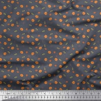 Soimoi Japan Crepe Satin Tkaninski listovi i bundeve Halloween Print tkanina od dvorišta široko
