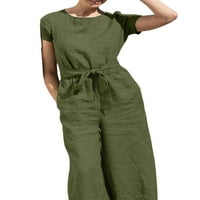 Abtel Ladies Romper široki skokovi za noge Visoko struk duge hlače Žene Ležerne prilike za odmor Vojska