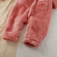 Scyoekwg novorođene dječje dijete za zimsku djevojku dječaka dugih rukava, pune boje rubnih kombinezona