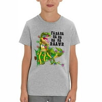 Crtani Dinosaur Creative Scroop Neck T majice Boy Vintage Majice za dječaka Djevojka Ispis Kratki rukav