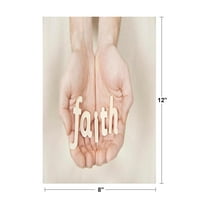 Ljudske ruke holding slova Pravopisna riječ Faith Photo Fotografija Debeli papir Znak Ispis Slika 8x12