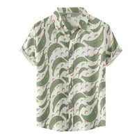 Advoicd Muške Ležerne modne košulje Top cvjetni havaji od tiskane vrhunske košulje s kratkim rukavima