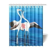 Greater White Flamingos Sounthip tuš za tuširanje, mirisni krajolik plavo jezero poliesterske tkanine