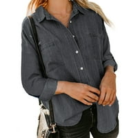 Ženski dugi rukav modna bluza s V-izrezom