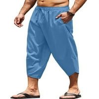 Calzi Hlače za muškarce Saopse Harem Capri pant salon plaža joga pantalone sa džepovima svijetlo sive