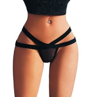 Plus size seksi niski rasta za žene za žene prozračne bikini g-string donje rublje Mrežne gaćice crna