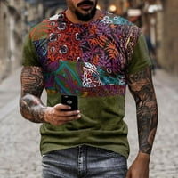 Voss muški ljetni modni casual okrugli vrat 3D digitalni retro tiskanje majica kratkih rukava vrh