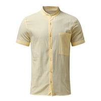 Muška majica Muška posteljina pamučna mekana košulja sputa majica kratkih rukava Plaža Plaža Planina