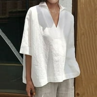 Žene vrhovi Ljetni casual s kratkim rukavima V-izrez Love bluza bijela s