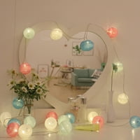 1111fouron Light Ball Cotton Dekoracija String String String Lampanj za zabavu Vjenčanje, Baterije,