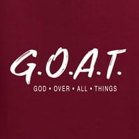 Divlji Bobby Goat Bog nad svim stvarima inspirativnim kršćanskim muškarcima Grafički tee, bordo, xx-vell
