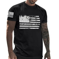 IOPQO MENS majica Muška nezavisnost Dan zastava Ležerne prilike meka i udobna mala sitnica pamučna majica