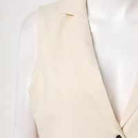 Ženska jakna Čvrsta boja Ovratnik bez rukava bez rukava Cardigan sa gumbom Prednji ured džepne kapute