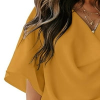 Lisenrain Žene Ležerne prilike na pola rukava Bluza Ljetna boja V-izrez Šifonska majica