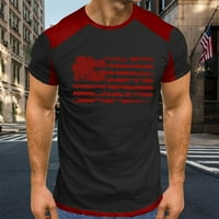 Muška majica Dan nezavisnosti Američka zastava Ispiranje za ispis Ležerne prilike Comfy CrewNeck Majica