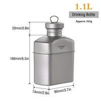 Lixada 1100ml Titanium boca ultralight clettle boca za piće sa maskirnim vrećicom za kuhanje na otvorenom