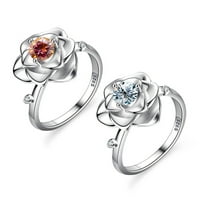 Moissite Diamond Prstenovi za žene 0,5ct okrugli rez sterling srebrni prstenovi godišnjica angažmana