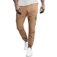 Građevinske hlače Sportska boja Ležerne prilike Jesen i zima sa čipkovnim pantalonama Čvrste muške muške