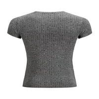 Cindysus muns majica prugasta majica kratki rukav mišićni tee radna bluza casual pulover sivi l