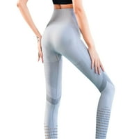 SunsuNrise Ženske hlače velike struke šuplji izlepljene vježbe rastezljive pruge hlače