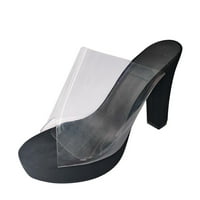 Papuče za žene Žene Otvorene Toetransparentne modne debele pete Sandale Ležerne cipele za klizanje papuča