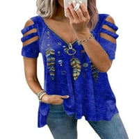 Ženska majica s kratkim rukavima s kratkim rukavima s kratkim rukavima Ljetni casual vrhovi labava bluza