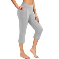 Velike vučne vežbe za žene za žene Yoga hlače džepove visoke struk hlače casual pantalone Capri gamaše