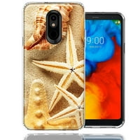 Za LG Stylo pješčane školjke Starfish Design Dvoslojni poklopac telefona