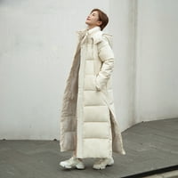 Modna produžena i zadebljana dugačka dužina dolje pamučni kaput zimski kaput za žensku čišćenje bež