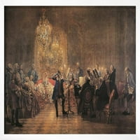 Koncert flaute, 1852, uramljena umjetnost Print Wall Art Adolph Friedrich Erdmann von Menzel Prodano