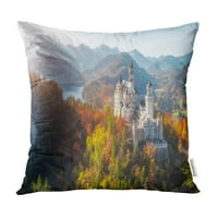 Ljeto Njemačka ujutro u bavarskoj planini Castle Neuschwanstein Svjetlost rastući jastuk jastučni jastuk